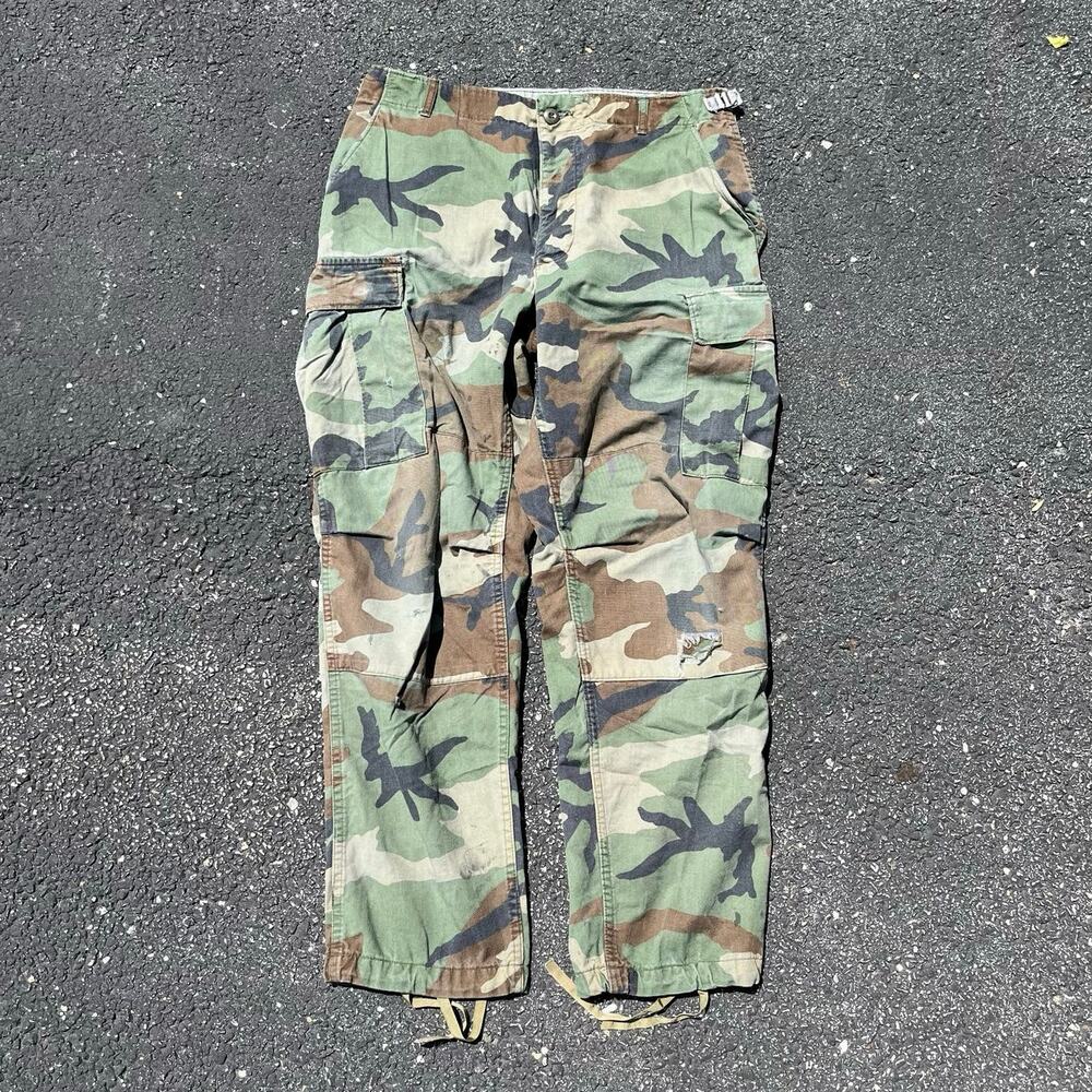 Men's Camo Cargo Pants - Green Woodland Camouflage